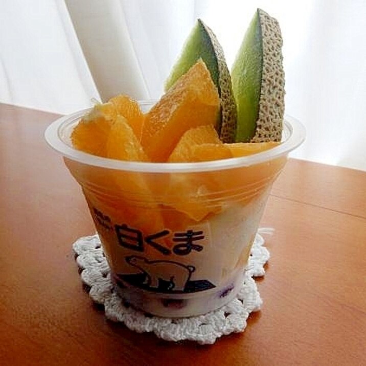 6分!?白くま風❤冷凍果物も利用したアイスデザート